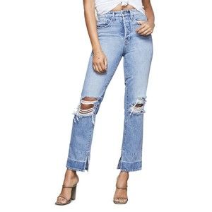 Good American Good Boy Jeans High Rise Distressed Size 6/28